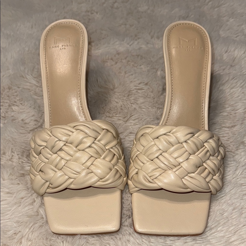 Marc Fisher Cream Braided Women's Heels